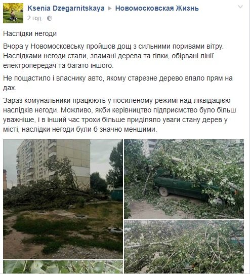 наслідки негоди_Новомосковськ