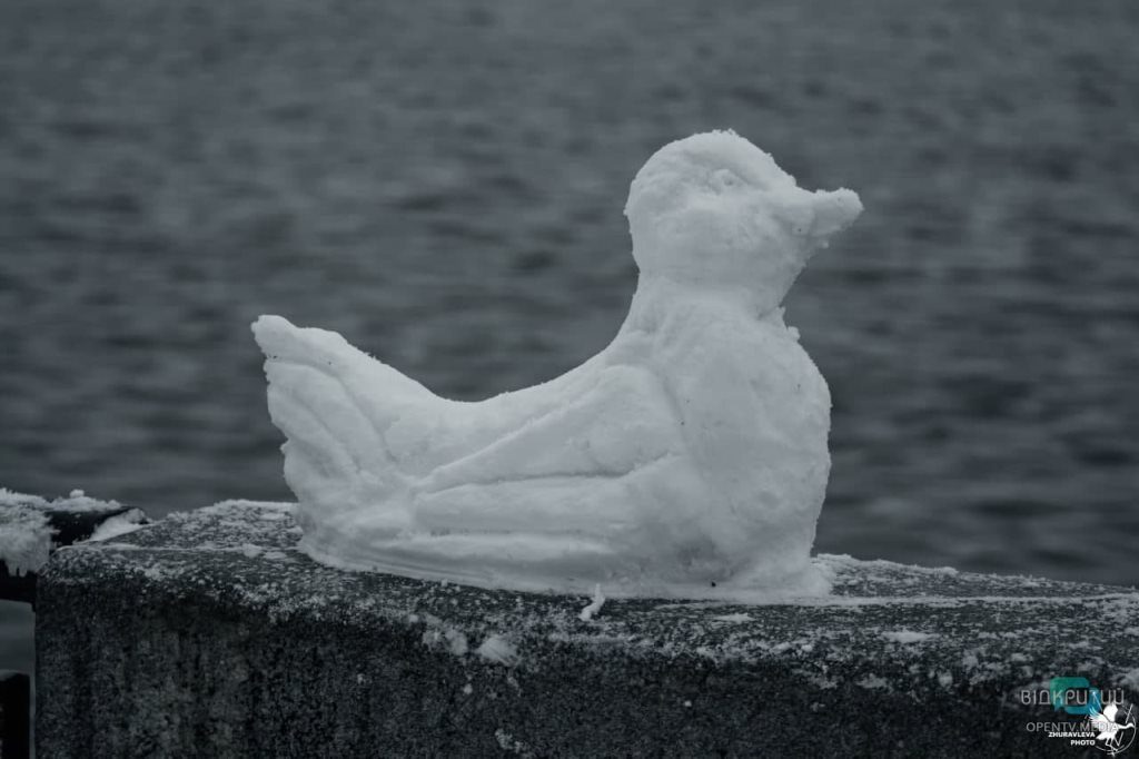  мини-скульптуры из снега_Днепр